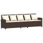 Preview: Gartensofa 5-Sitzer mit Kissen Braun Poly Rattan