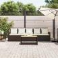 Preview: Gartensofa 5-Sitzer mit Kissen Braun Poly Rattan