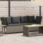 Preview: ARDEBO.de - Gartensofa mit Kissen Grau Poly Rattan