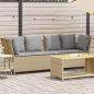 Preview: ARDEBO.de - Gartensofa mit Kissen Beige Poly Rattan