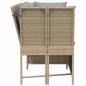 Preview: Gartensofa mit Kissen Beige Poly Rattan