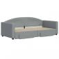 Preview: Tagesbett Ausziehbar mit Schubladen Hellgrau 90x190 cm Stoff