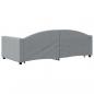 Preview: Tagesbett Ausziehbar mit Schubladen Hellgrau 90x190 cm Stoff