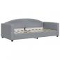 Preview: Tagesbett Ausziehbar mit Schubladen Hellgrau 90x190 cm Stoff