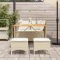 Preview: 4-tlg. Garten-Essgruppe mit Kissen Beige Poly Rattan