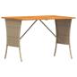 Preview: Gartentisch mit Akazienholzplatte Beige 105x75x72cm Poly Rattan