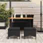 Preview: 4-tlg. Garten-Essgruppe mit Kissen Schwarz Poly Rattan