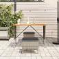 Preview: Gartentisch mit Akazienholzplatte Grau 105x75x72cm Poly Rattan