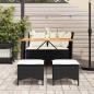 Preview: 4-tlg. Garten-Essgruppe mit Kissen Schwarz Poly Rattan