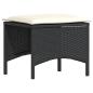 Preview: 4-tlg. Garten-Essgruppe mit Kissen Schwarz Poly Rattan