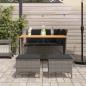 Preview: 4-tlg. Garten-Essgruppe mit Kissen Grau Poly Rattan