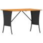 Preview: Gartentisch mit Akazienholzplatte 105x75x72 cm Poly Rattan