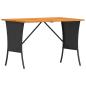 Preview: Gartentisch mit Akazienholzplatte 105x75x72 cm Poly Rattan