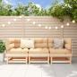 Preview: ARDEBO.de - 3-tlg. Garten-Lounge-Set Massivholz Kiefer