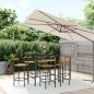 Preview: ARDEBO.de - 7-tlg. Gartenbar-Set Schwarz Poly Rattan & Massivholz Akazie