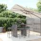 Preview: ARDEBO.de - 7-tlg. Gartenbar-Set mit Kissen Grau Poly Rattan