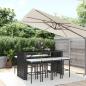Preview: ARDEBO.de - 9-tlg. Gartenbar-Set mit Kissen Schwarz Poly Rattan