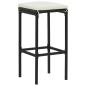 Preview: 5-tlg. Gartenbar-Set mit Kissen Schwarz Poly Rattan
