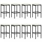 Preview: 9-tlg. Gartenbar-Set mit Kissen Schwarz Poly Rattan