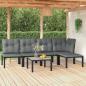 Preview: ARDEBO.de - 6-tlg. Garten-Lounge-Set Schwarz und Grau Poly Rattan