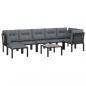 Preview: 8-tlg. Garten-Lounge-Set Schwarz und Grau Poly Rattan