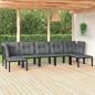 Preview: ARDEBO.de - 7-tlg. Garten-Lounge-Set Schwarz und Grau Poly Rattan