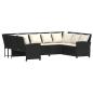 Preview: Gartensofa mit Kissen Schwarz Poly Rattan
