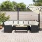 Preview: Gartensofa mit Kissen Schwarz Poly Rattan