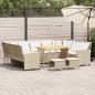 Preview: ARDEBO.de - 4-tlg. Garten-Sofagarnitur mit Kissen Beige Poly Rattan