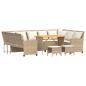 Preview: 4-tlg. Garten-Sofagarnitur mit Kissen Beige Poly Rattan