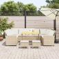 Preview: 4-tlg. Garten-Sofagarnitur mit Kissen Beige Poly Rattan