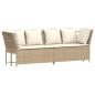 Preview: 4-tlg. Garten-Sofagarnitur mit Kissen Beige Poly Rattan