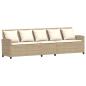 Preview: 4-tlg. Garten-Sofagarnitur mit Kissen Beige Poly Rattan