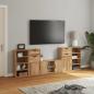 Preview: 5-tlg. Wohnwand mit Stauraum ODDA Massivholz Kiefer