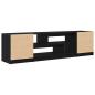 Preview: TV-Schrank Schwarz Eiche-Optik 188,5x41x50 cm Holzwerkstoff