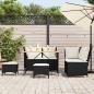 Preview: 5-tlg. Garten-Sofagarnitur mit Kissen Schwarz Poly Rattan
