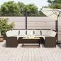Preview: Gartensofa mit Kissen Braun Poly Rattan