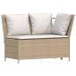 Preview: ARDEBO.de - 5-tlg. Garten-Sofagarnitur mit Kissen Beige Poly Rattan
