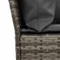 Preview: 4-tlg. Garten-Sofagarnitur mit Kissen Grau Poly Rattan