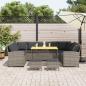 Preview: 4-tlg. Garten-Sofagarnitur mit Kissen Grau Poly Rattan