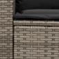 Preview: 4-tlg. Garten-Sofagarnitur mit Kissen Grau Poly Rattan