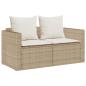 Preview: 5-tlg. Garten-Sofagarnitur Kissen Stapelbar Beige Poly Rattan