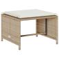 Preview: 5-tlg. Garten-Sofagarnitur Kissen Stapelbar Beige Poly Rattan