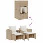 Preview: 5-tlg. Garten-Sofagarnitur Kissen Stapelbar Beige Poly Rattan