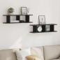 Preview: ARDEBO.de - Wandregale 2 Stk. Schwarz Eichen-Optik 75x18x20cm Holzwerkstoff