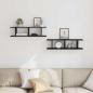 Preview: Wandregale 2 Stk. Schwarz Eichen-Optik 75x18x20cm Holzwerkstoff