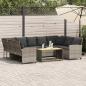 Preview: ARDEBO.de - Gartensofa mit Kissen Hellgrau Poly Rattan