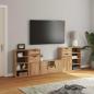 Preview: 5-tlg. Wohnwand mit Stauraum ODDA Massivholz Kiefer