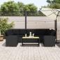 Preview: Gartensofa mit Kissen Schwarz Poly Rattan
