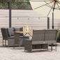 Preview: ARDEBO.de - 3-tlg. Garten-Sofagarnitur mit Kissen Grau Poly Rattan